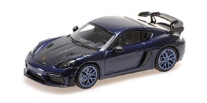MINICHAMPS PORSCHE CAYMAN GT4 RS - 2021 - BLUE W/ BLUE WHEELS